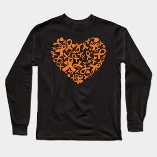 Heart of Awareness - Orange Long Sleeve T-Shirt